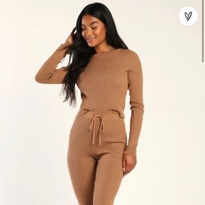 Lulus Come Get Cozy Light Brown Ribbed Knit Sweater Top